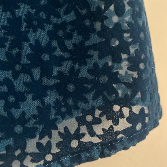 Wilde Fable Blue Velvet Flower Long Sleeve Tie Top - Picture 4 of 4